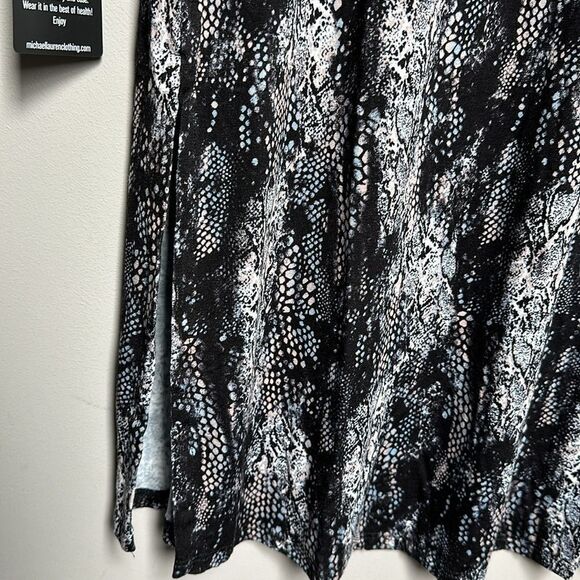 NWT Michael Lauren Rivera Long Sleeve V Neck Midi 3/4 Length Side Slit Dress M - Picture 11 of 12